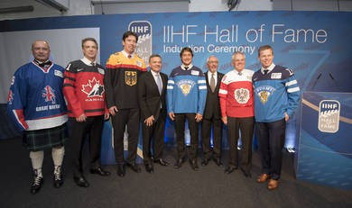 Hall of Fame jerseys have been put up to auction for charity ©IIHF