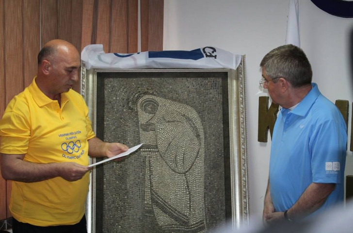 A depiction of Mother Teresa gifted to the IOC by the Kosovo Olympic Committee ©KOC