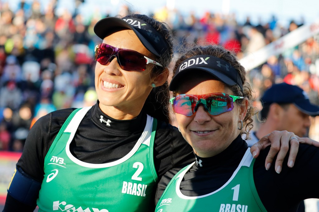 Brazilian pair Talita Antunes and Larissa Franca secured their 15th title by winning the women's event with victory over America's  Summer Ross and Brooke Sweat at the FIVB Beach World Tour event in Moscow ©FIVB