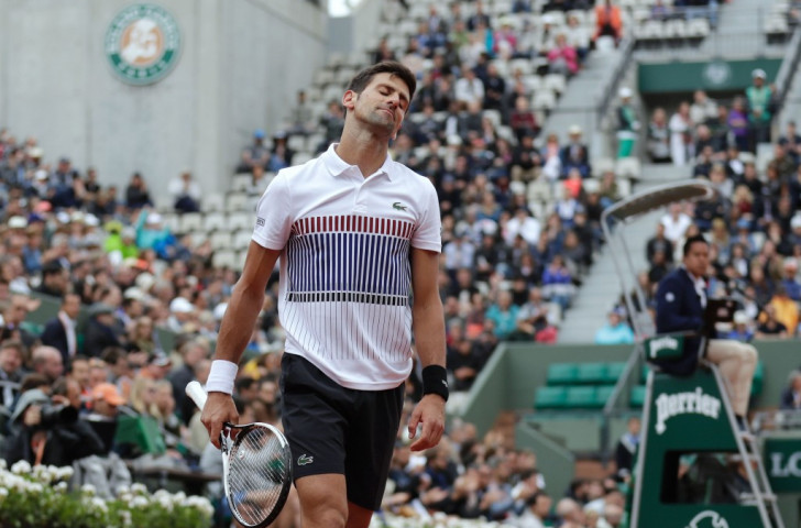 Novak Djokovic wishes himself anywhere but the Suzanne Lenglen court during an excruciating quarter-fnal defeat by Austria's Dominic Thiem which saw him lost the third set 6-0 ©Getty Images 