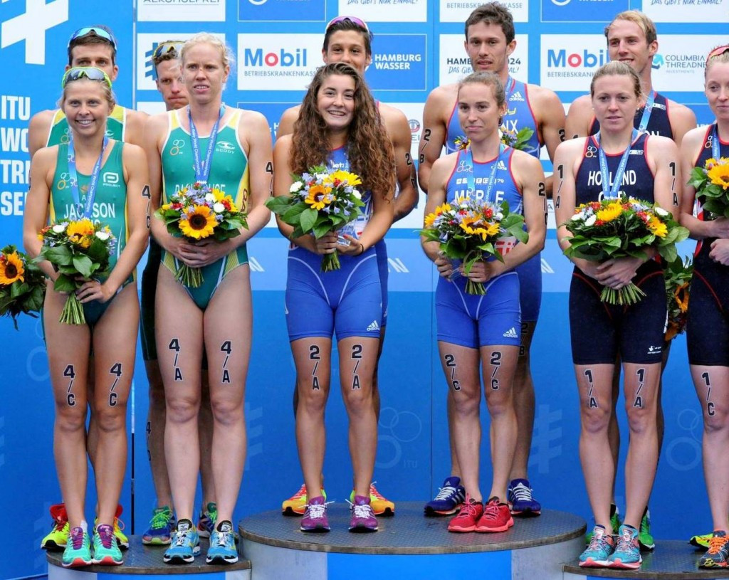 France's victory in Hamburg, beating Australia and Britain, was the first time they had won the ITU Triathlon Mixed Relay World Championships in its seven editions 
