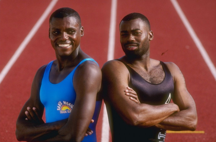 Former rack rivals Carl Lewis, left, and Leroy Burrell now work together coaching at the University of Houston ©Getty Images