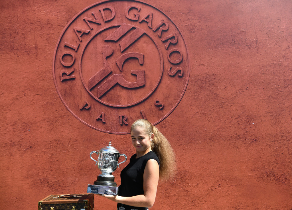 Jelena Ostapenko won the French Open nearly three years after winning junior Wimbledon ©Getty Images