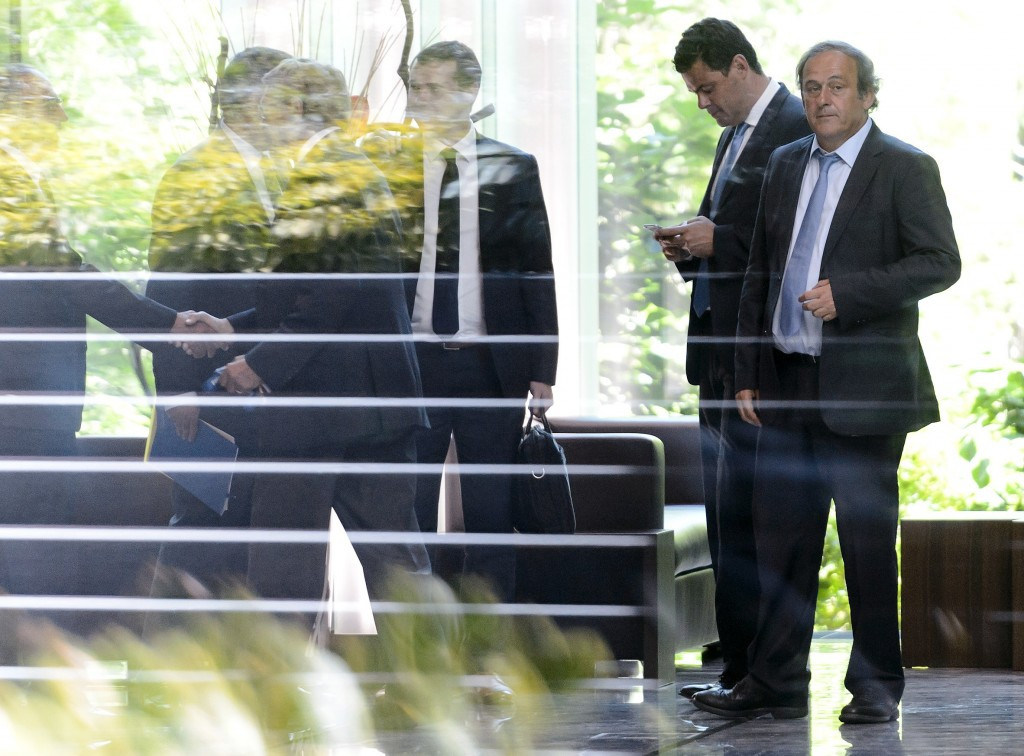 Michel Platini, seen arriving for today's Executive Committee meeting, reportedly has the support of several key backers if he decides to put himself forward to become the next FIFA President 