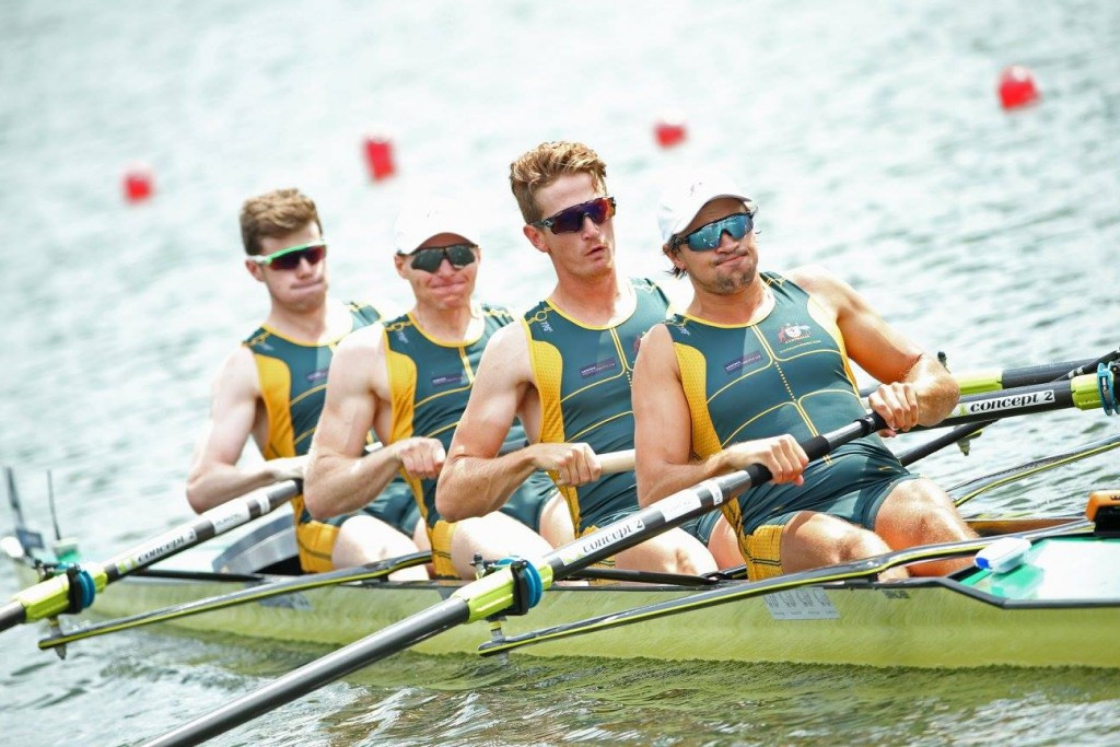 Australia's Joshua Hicks, Jack Hargreaves, Spencer Turrin and Alexander Hill reached the final of the men's four ©FISA
