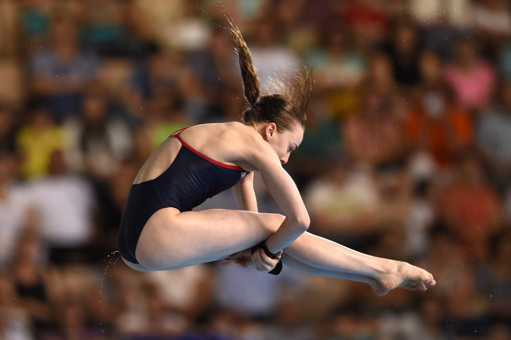 Great Britain's Lois Toulson, pictured, partnered Matthew Lee to victory in the mixed synchronised 10m platform event ©Getty Images