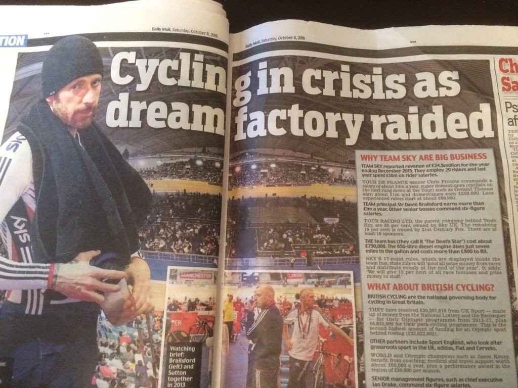 Newspaper headlines claiming that the problems at British Cycling mean the whole high-performance system in the country is in 