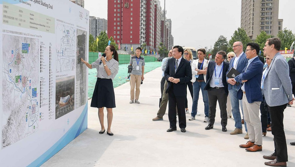 Coordination Commission members toured venues in Beijing but did not venture into the mountain clusters ©IOC