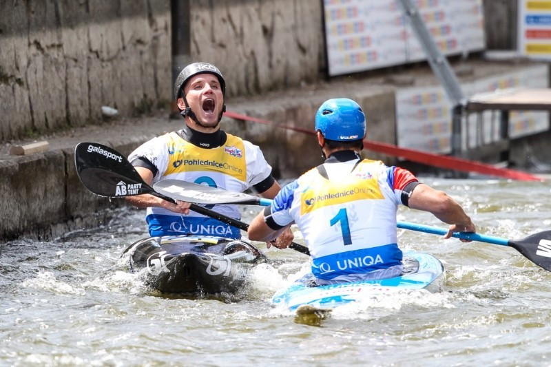 Czech Republic’s Vit Prindis claimed his first-ever ICF Canoe Slalom World Cup title on his home course in Prague today ©ICF