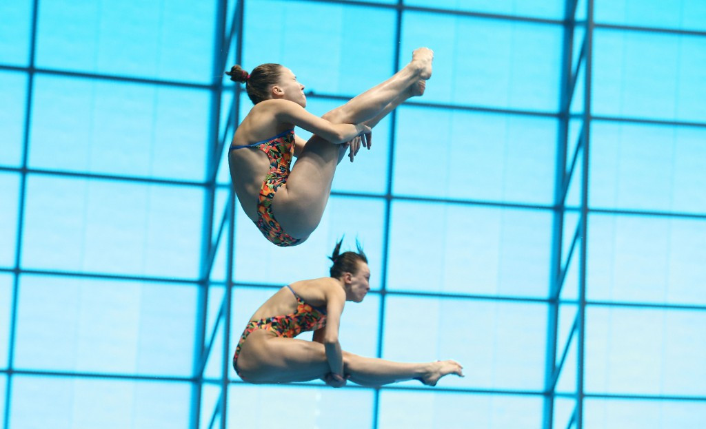 Russia’s Nadezhda Bazhina and Kristina Ilinykh claimed top honours in the women's 3m synchronised event ©Getty Images