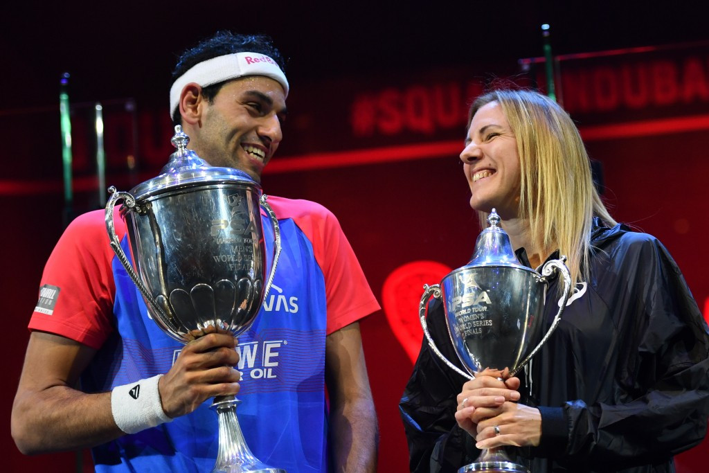 Mohamed Elshorbagy of Egypt and Laura Massaro of England won the PSA World Series Finals titles in Dubai ©Getty Images