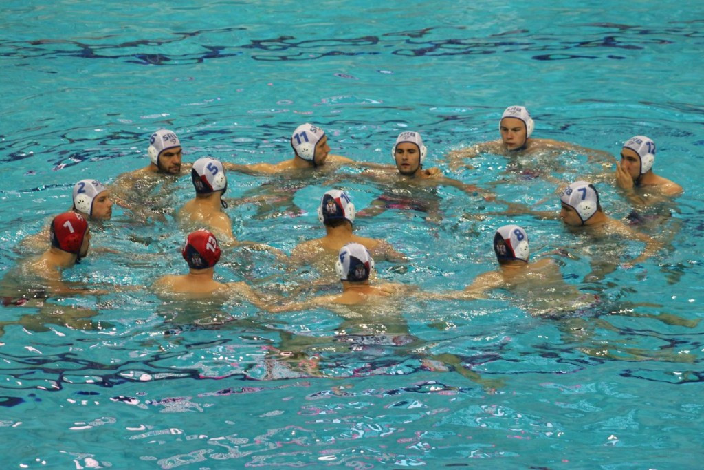 Serbia, pictured, beat Kazakhstan 15-7 today ©Water Polo Serbia