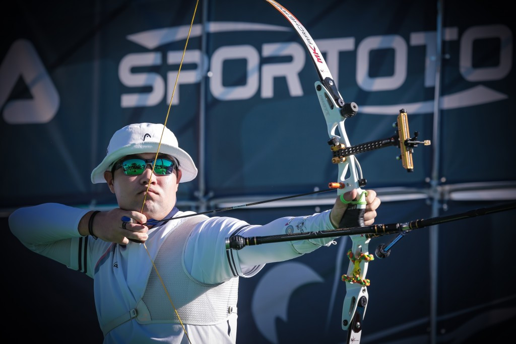 Im Dong-hyun of South Korea finished in top spot on the men's recurve qualification leaderboard ©Getty Images