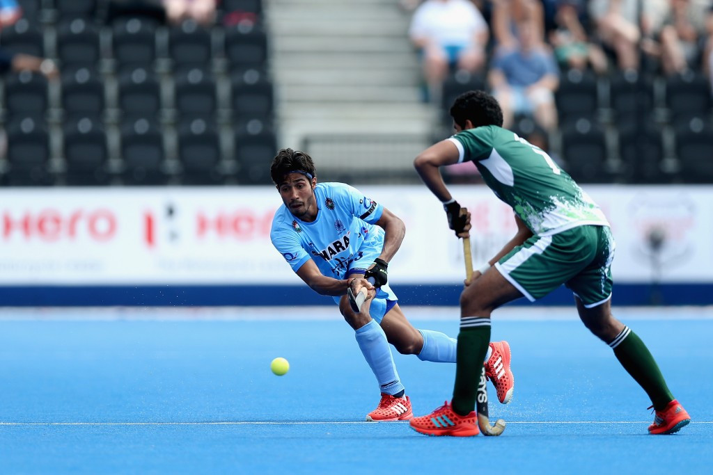 Shahbaz Ahmed was also critical of India's players for wearing black armbands during their Hockey World League semi-final encounter with Pakistan in London ©Getty Images