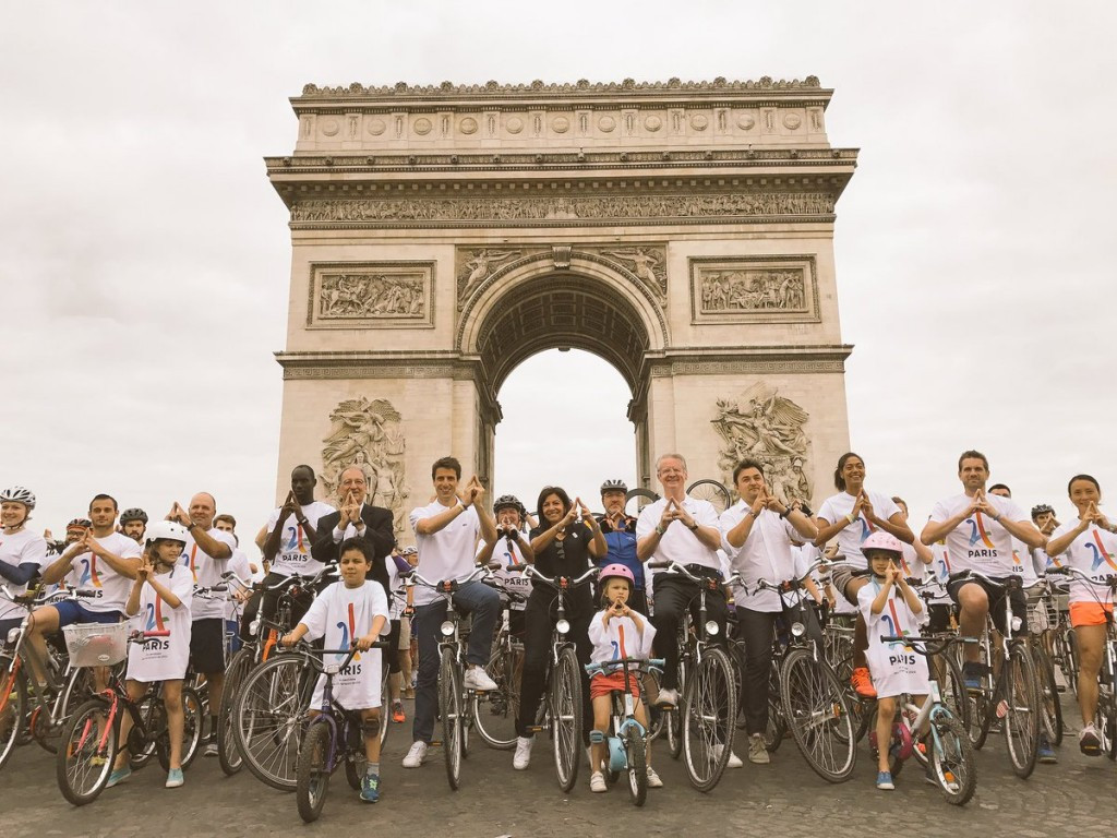  The famous Arc de Triomphe was turned into a velodrome for cycling today ©Paris 2024