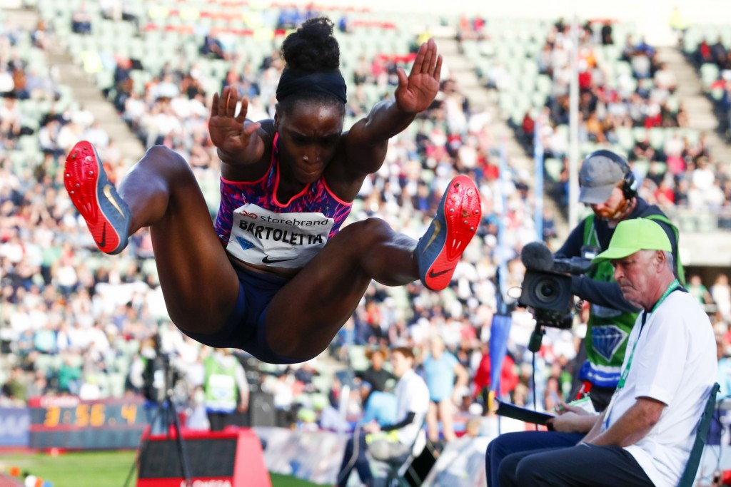 Tianna Bartoletta eventually came out on top in the long jump battle between herself and Brittney Reese ©Getty Images