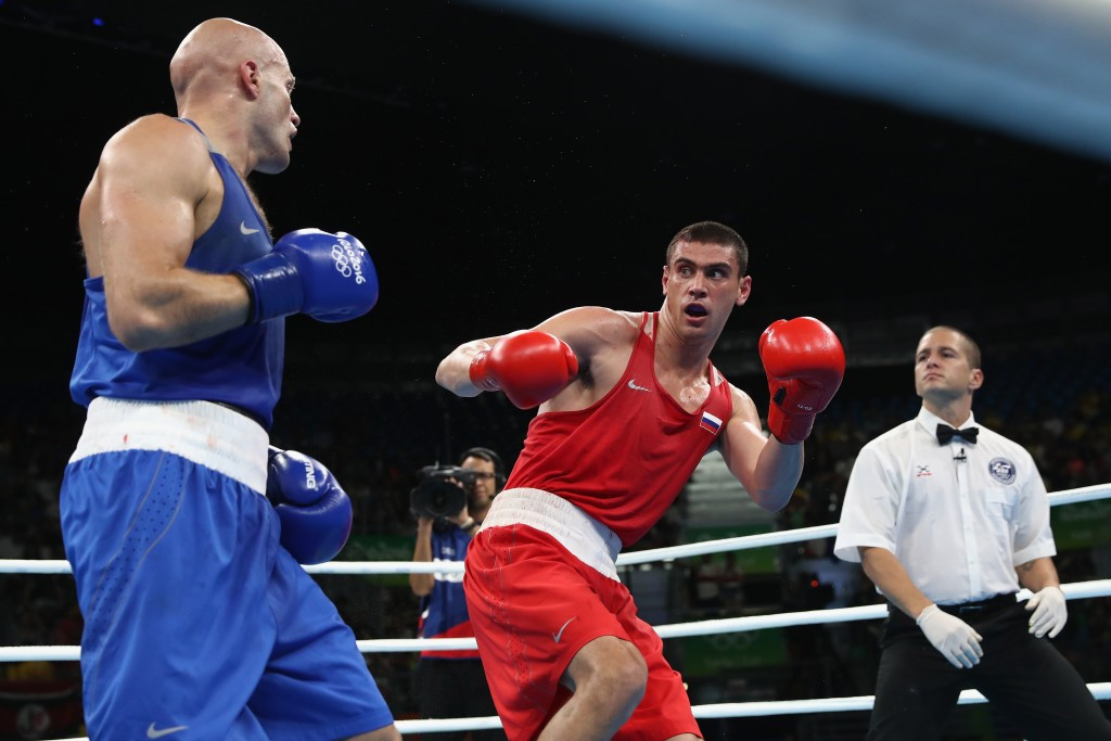 Olympic champion Evgeny Tishchenko of Russia defended his European Boxing Championships title ©Getty Images