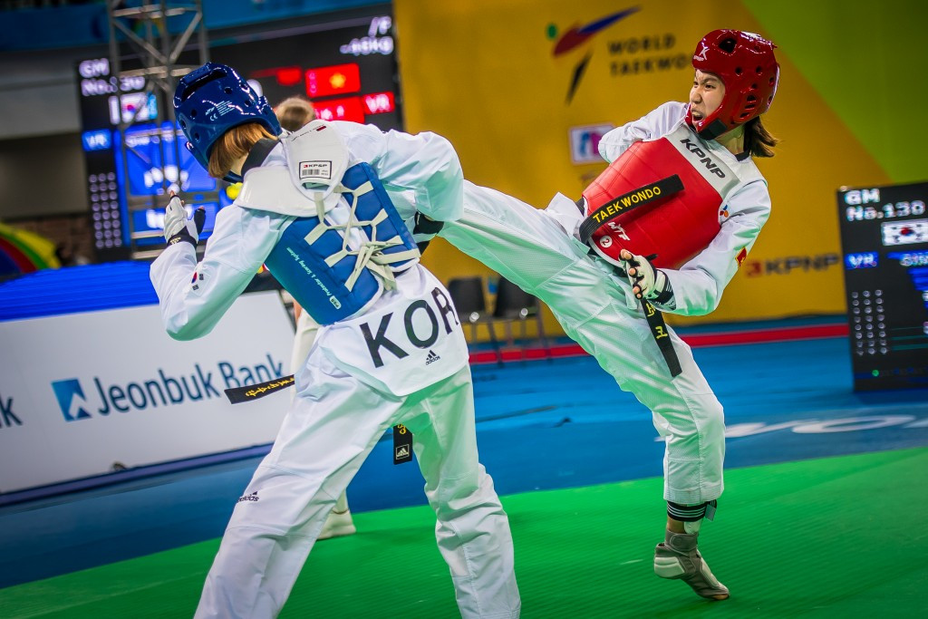 She held off the challenge of Vietnam’s Thi Kim Tuyen Truong to triumph 18-9 in the final ©World Taekwondo