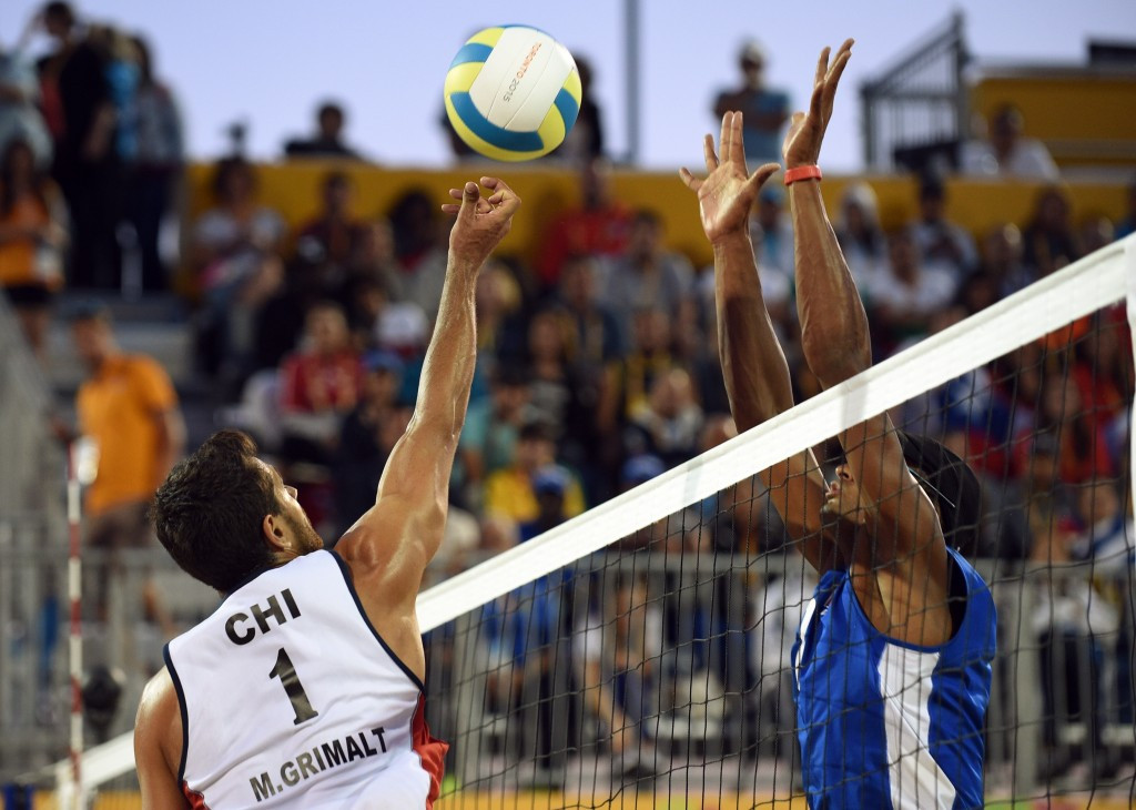 Cuba won bronze in the men's beach volleyball after beating Chilean cousins Esteban and Marco Grimalt ©AFP/Getty Images