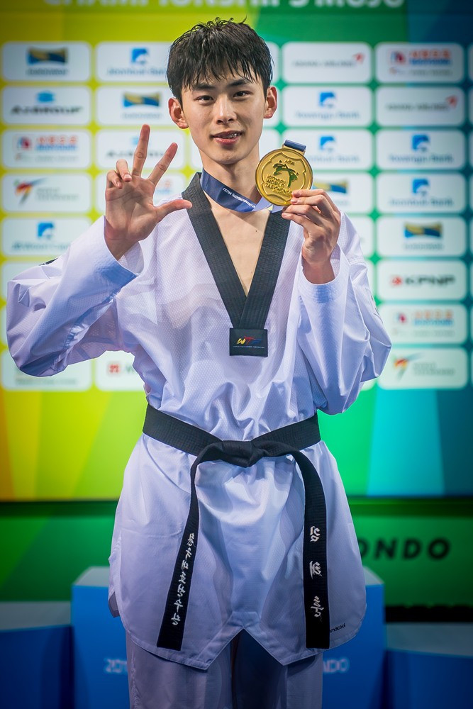 Kim admits he was lucky to claim third World Taekwondo Championships crown