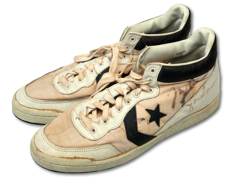 Michael Jordan's trainers from the 1984 Olympic final have achieved a record auction sale ©SCP Auctions