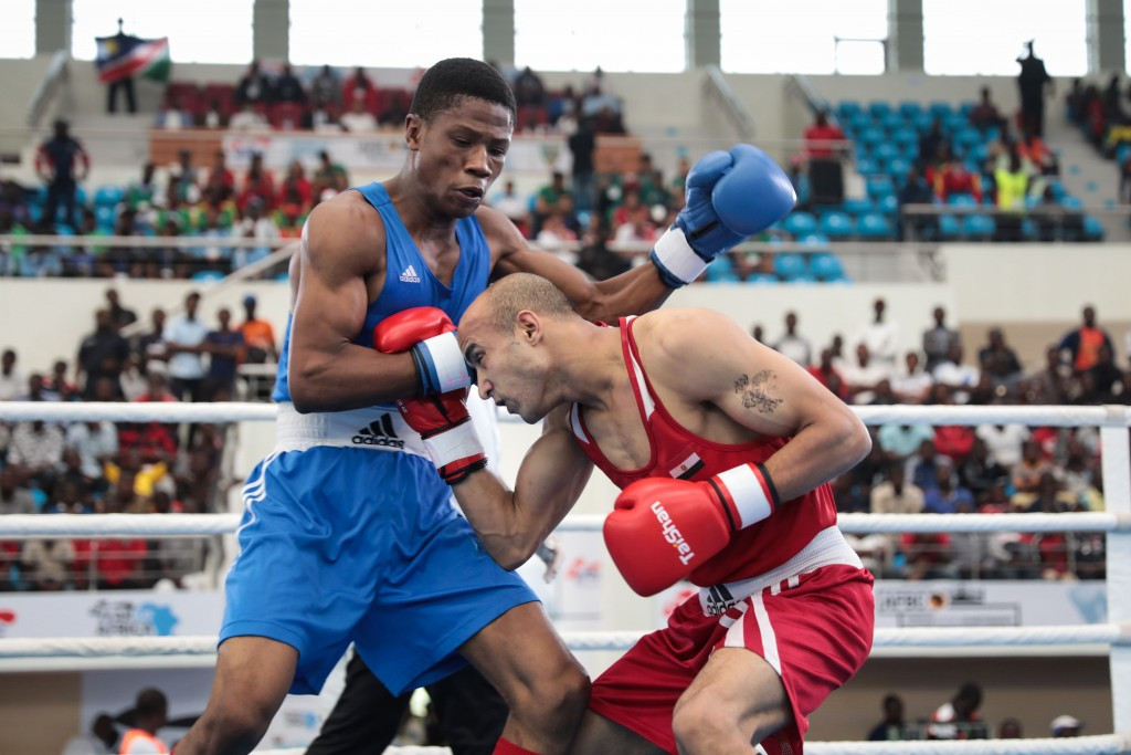 Namibia's Jonas Junias won the men's welterweight title ©Getty Images
