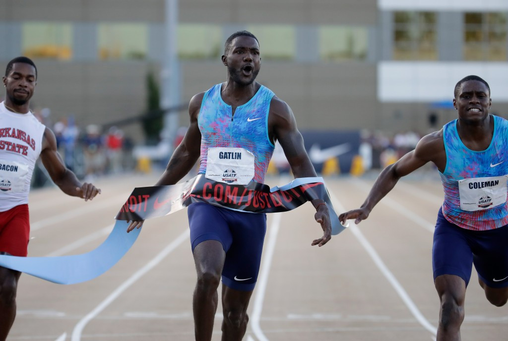 Justin Gatlin has served two drugs bans, but will still be heading to London for the IAAF World Championships ©Getty Images