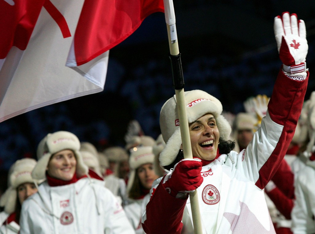 Danielle Goyette was the Canadian flag bearer at Turin 2006 ©Getty Images