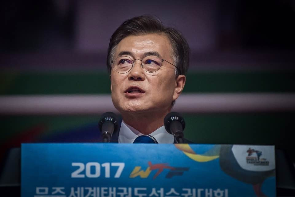 South Korea's President Moon Jae-in encouraged the participation of North Korea at Pyeongchang 2018 ©World Taekwondo
