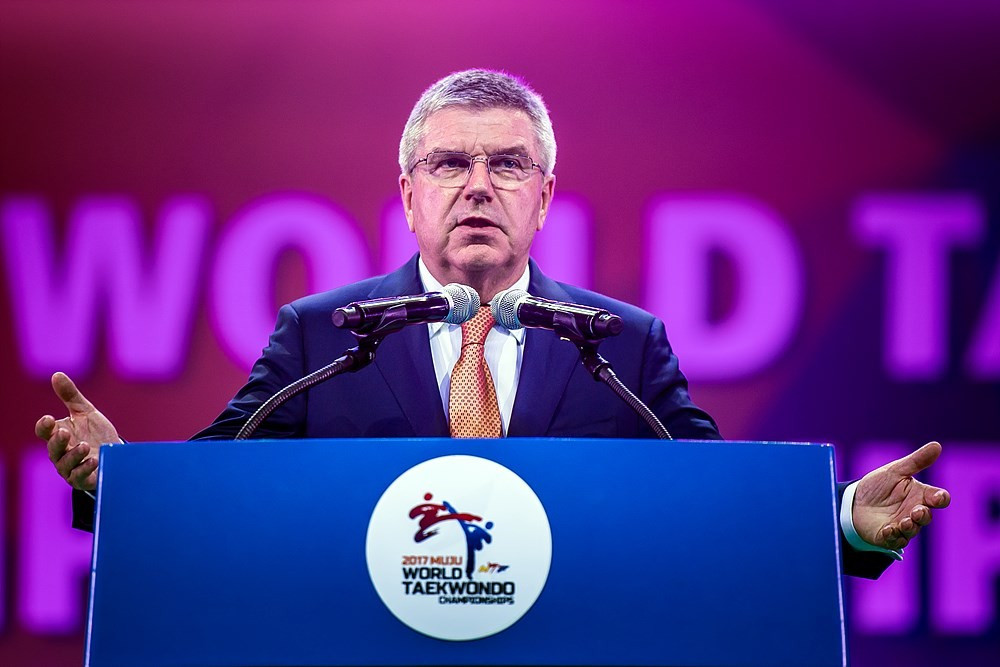 International Olympic Committee President Thomas Bach delivered a speech at the Closing Ceremony ©World Taekwondo