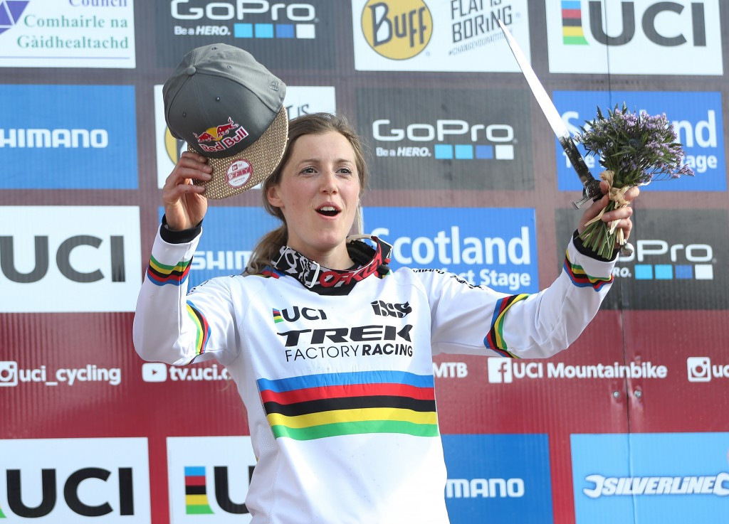 Rachel Atherton will be looking to win a second stage of the season in the women's downhill race ©Getty Images
