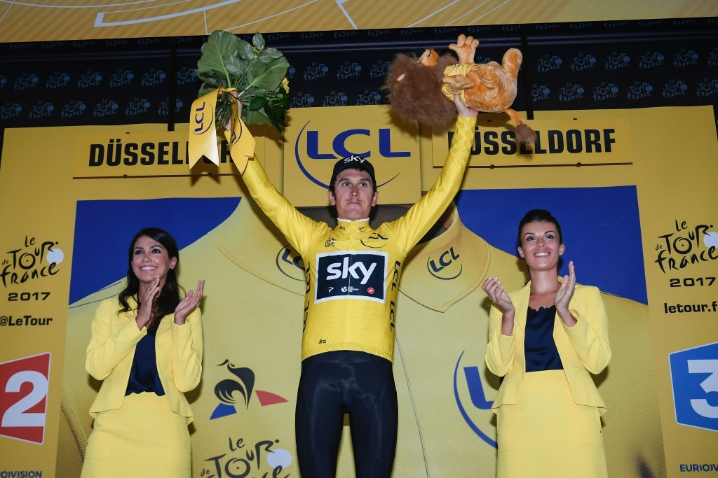 The Team Sky rider received the first yellow jersey of his career ©Getty Images