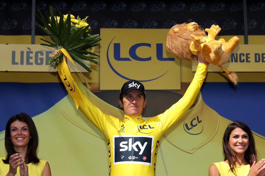 Great Britain's Geraint Thomas retained the yellow jersey despite finishing in 35th place today ©Getty Images