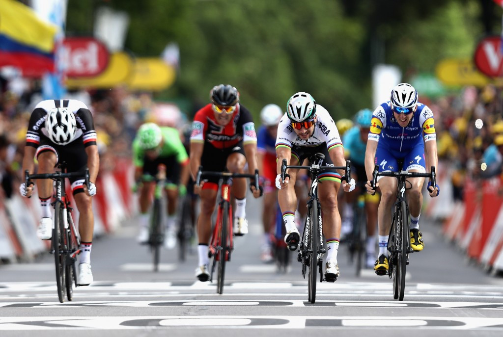 Peter Sagan claimed a narrow victory following an uphill sprint ©Getty Images