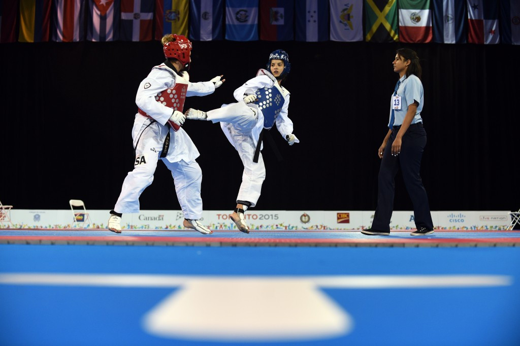 The United States' Jackie Galloway claimed gold in the women's over 67 kilogram taekwondo ©AFP/Getty Images