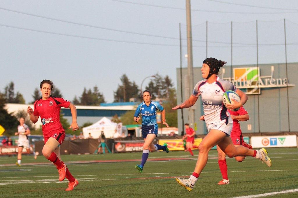 Lauren Doyle scored two tries for the United States but it was not enough to beat Canada