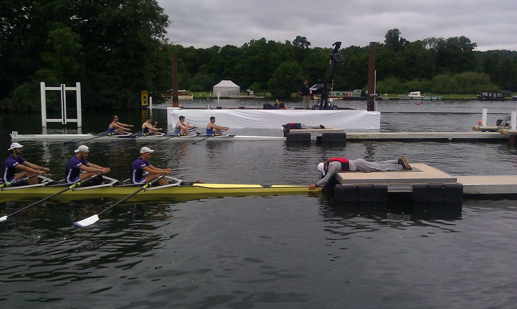 Rowers are still held in their blocks before the start of races ©ITG