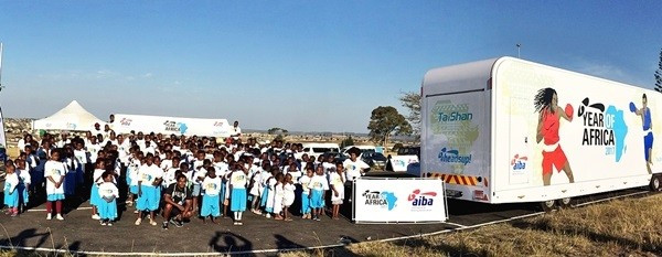 A mobile gym has arrived in South Africa as AIBA's Year of Africa project continues ©AIBA
