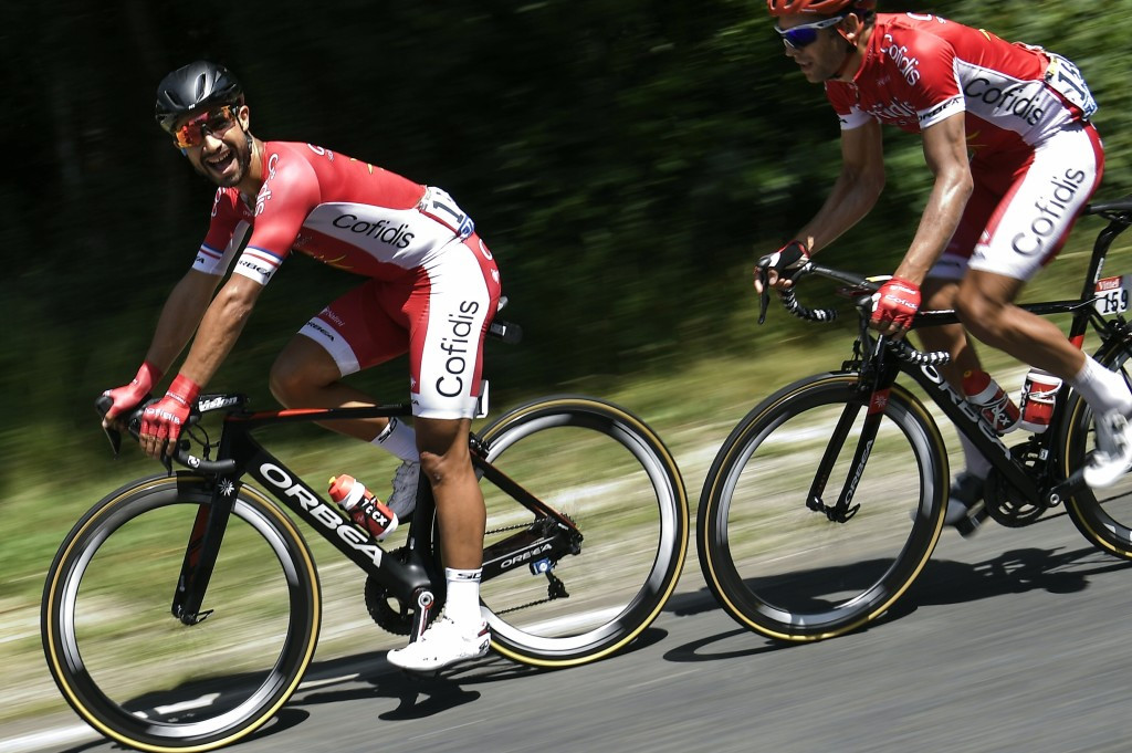 Nacer Bouhanni was in good spirits ahead of a potential sprint victory ©Getty Images