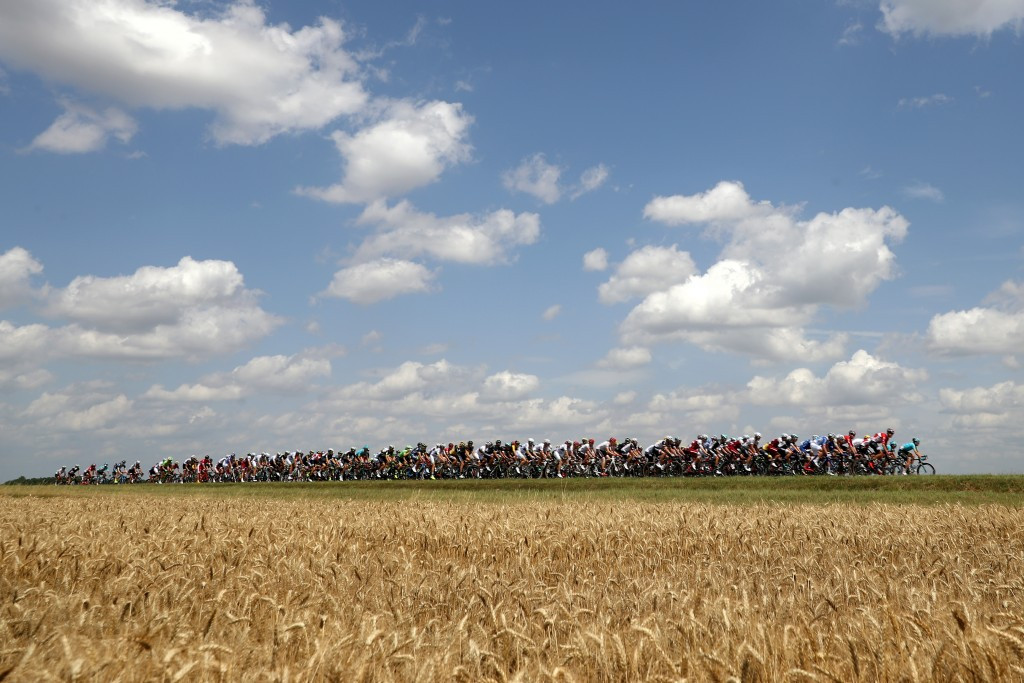A motivated peloton comfortably brought the quartet back in the closing stages ©Getty Images