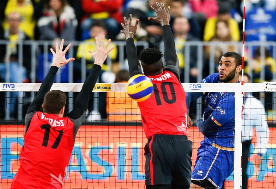 Earvin Ngapeth scored 24 points for France in their win against Canada ©FIVB