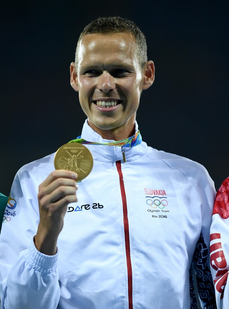Matej Tóth was the first athlete from Slovakia to win an Olympic medal in athletics when he claimed the gold medal in the 50km race walk at Rio 2016 ©Getty Images