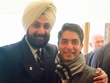 Raninder Singh celebrated his re-election as President of NRAI with Olympic gold medallist Abhinav Bindra ©Twitter
