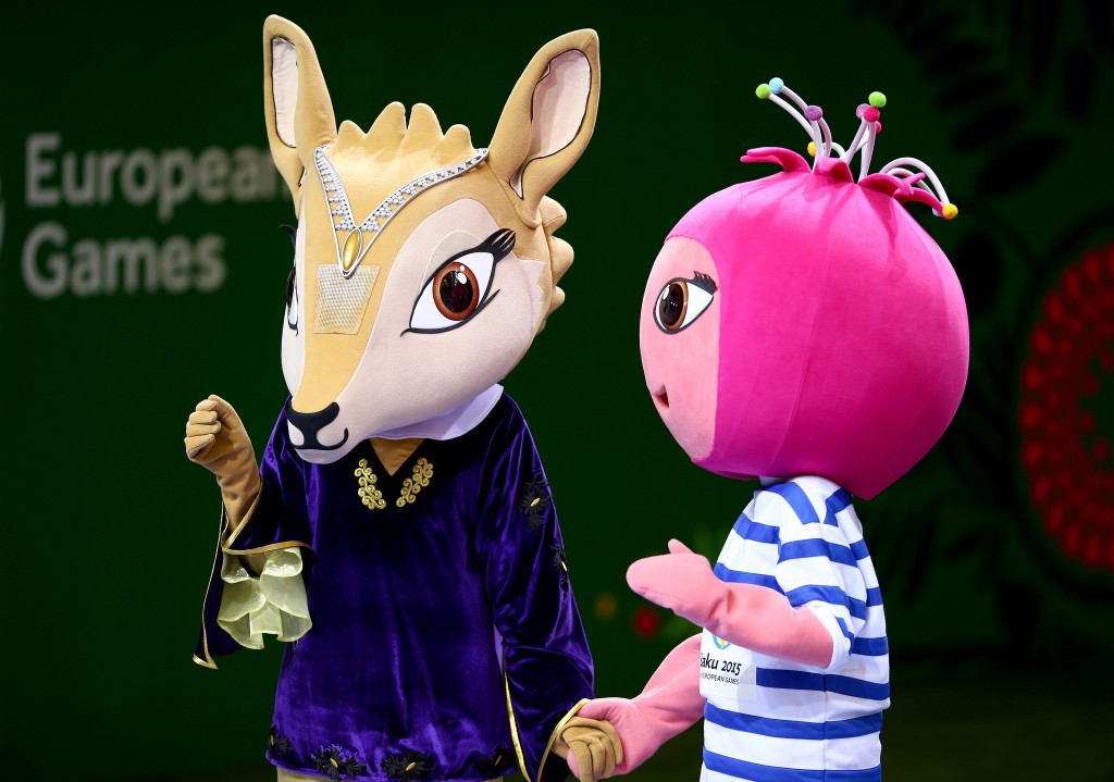 Jeyran and Nar were the official mascots of the 2015 European Games in Baku ©Getty Images