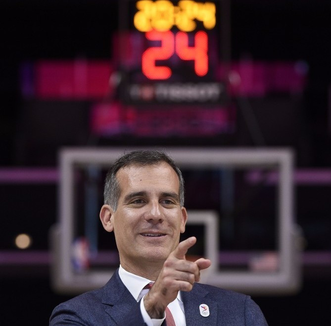 Eric Garcetti is leading the Los Angeles 2024 delegation ©Getty Images