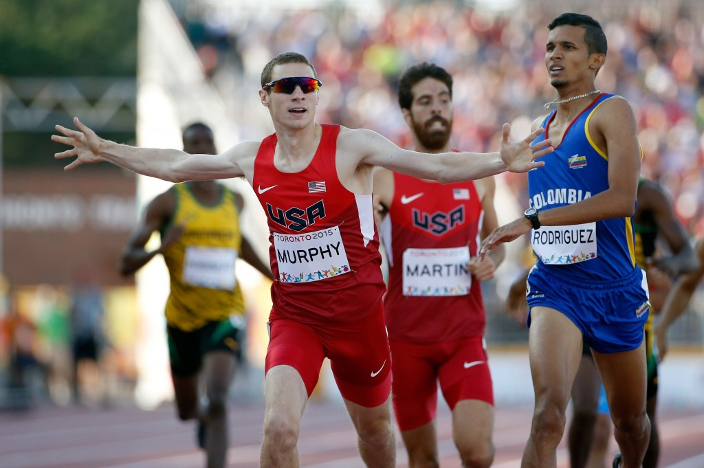 The United States Clayton Murphy won men's 800m gold in a sprint finish ©Getty Images