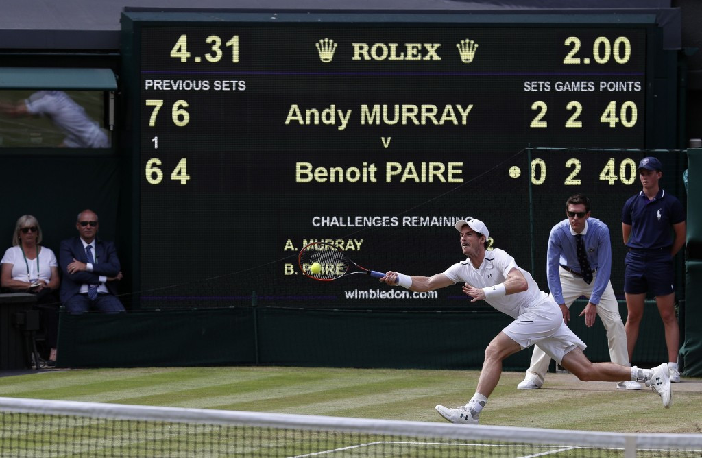 Sir Andy Murray saw off Benoit Paire in straight sets on Centre Court ©Getty Images