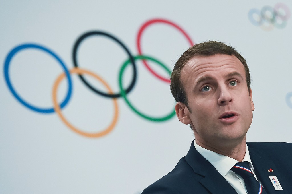 French President Emmanuel Macron led the Paris 2024 delegation ©Getty Images