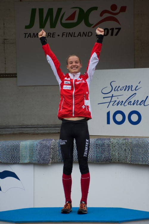 Simona Aebersold of Switzerland took the women's middle distance honours ©IOF