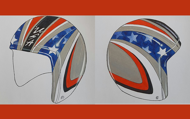 The "All American Racer" helmet will be worn by American luge athletes ©USA Luge  